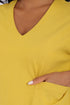 V neck cotton jersey top with front patch pocket